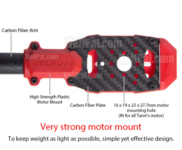 Tarot FY650 Sport Carbon Fiber Quadcopter Kit - Motorized Landing Gear - Image 4